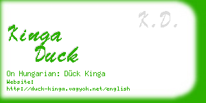 kinga duck business card